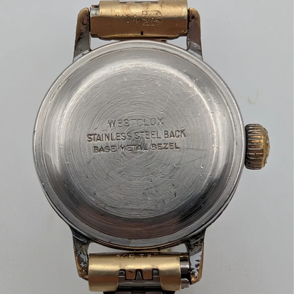 Westclox Vintage 17 Jewels Mechanical Watch Gold Tone Speidel Bracelet‎ Box